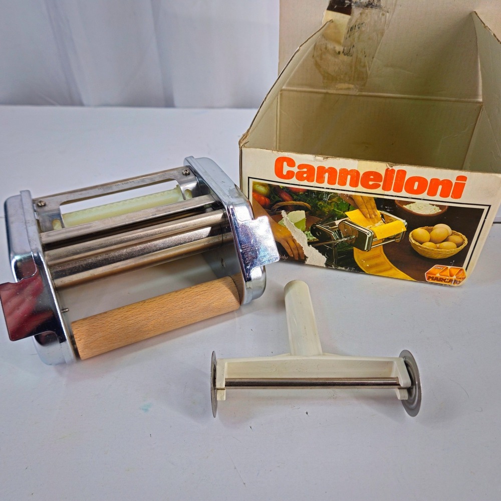 Vintage Marcato Cannelloni Pasta Maker Machine Attachment Made in Italy Silver